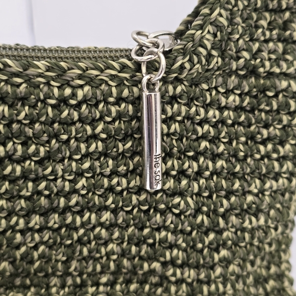 THE SAK Classic Hand Crochet Boho Casual Everyday Hobo Crossbody Moss Green - Picture 9 of 14